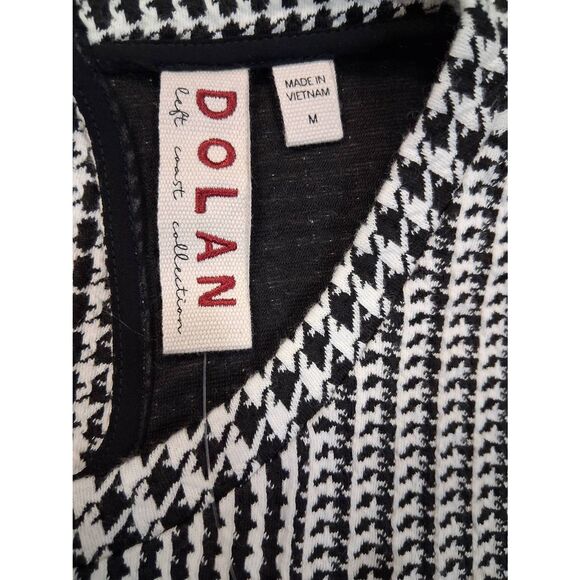 Dolan Anthropologie womens medium black white ruffle top stretch textured - Picture 5 of 9